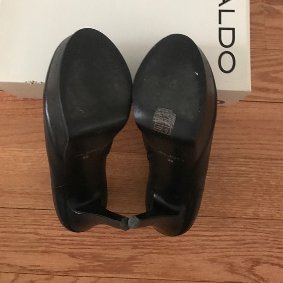 Aldo Hoots Booties Black Leather - Picture 7 of 8